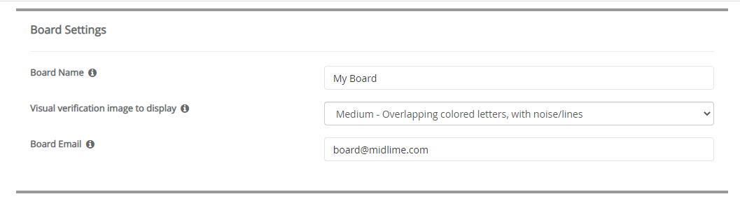 Board settings in SMF