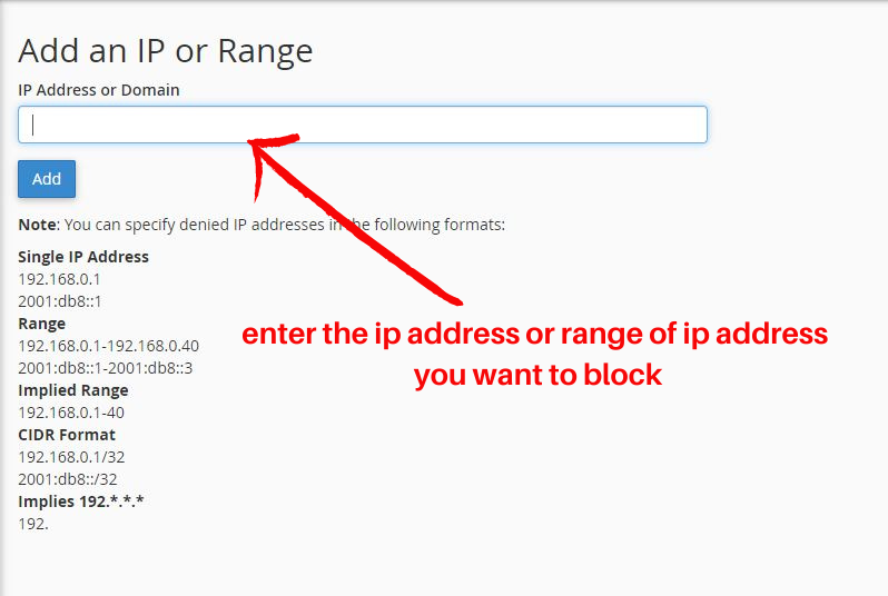Block an IP address