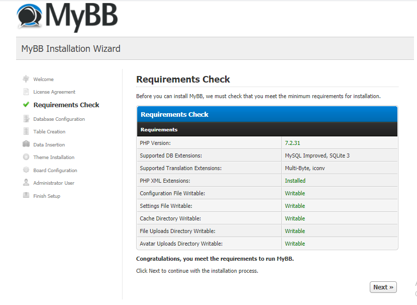 mybb requirement check