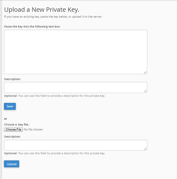 upload a new private key in ssl/tls