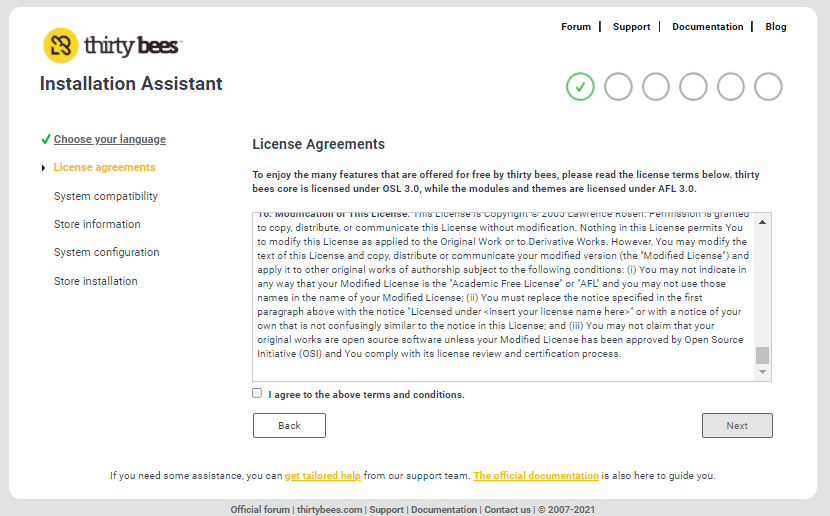 license agreement of thirtybess