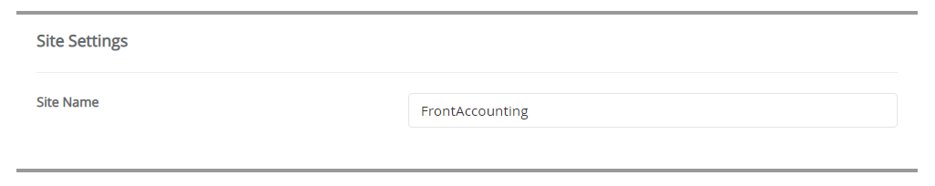 site name of frontaccounting