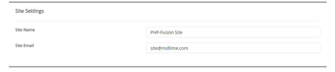 site setting of php fusion