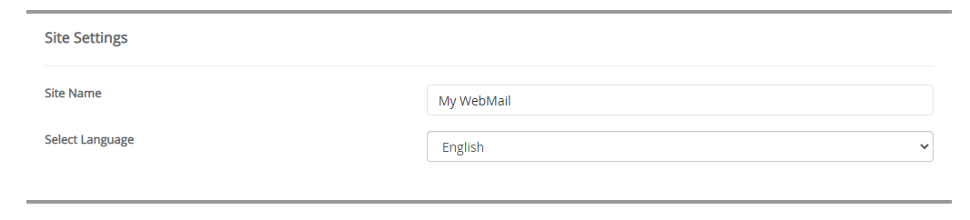 site setting of webmail lite
