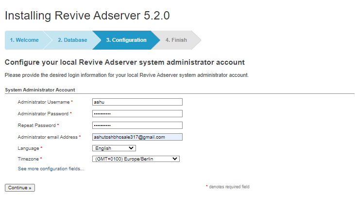 system administration of revive adserver