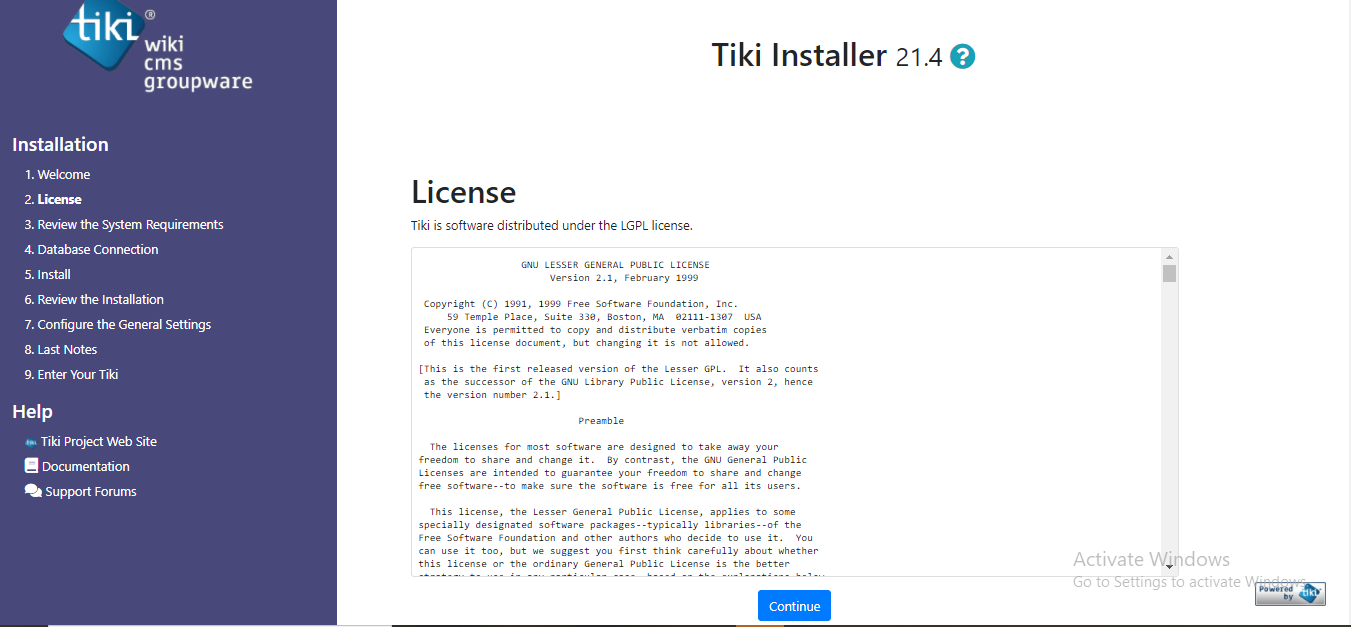 license of Tiki Wiki CMS Groupware