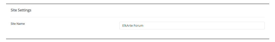 site settings of elkarte