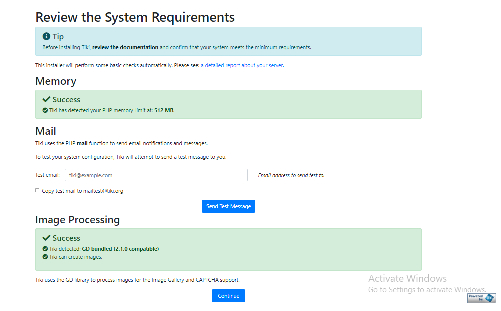 system requirements of tiki wiki groupware