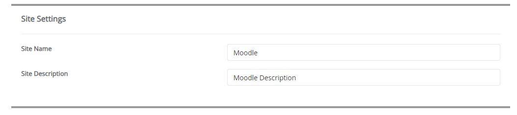 site setting of moodle